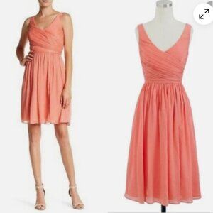 J.Crew Heidi Silk Chiffon Coral Dress Size 8 BNWT Bridesmaid Wedding